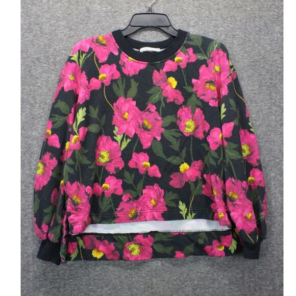 Alice + olivia floral blouson Gaia sleeve sweatshirt Small - Picture 1 of 5